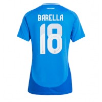 Fotballdrakt Dame Italia Nicolo Barella #18 Hjemmedrakt EM 2024 Kortermet